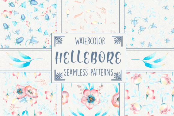 20Seamless Pink Hellebore Patterns for Embroidery