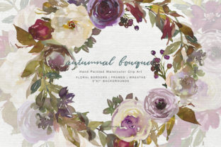 Autumn Flowers Clipart Set and Illustrations