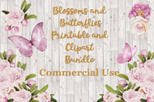 Blossoms and Butterflies Clipart Bundle: A Versatile Illustration for Small Business Branding