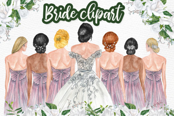 Bride Bridesmaids Clip-Art: A Versatile Graphic Design Asset for Modern Marketing