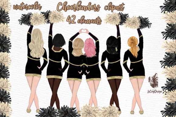 Cheerleaders Clipart Sport Girls: A Dynamic Graphic Design Asset for Modern Branding