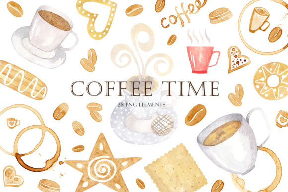 Coffee Time Illustrations: A Fresh Graphic Design Asset for Modern Branding
