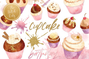 Cupcake Clipart Set in Grunge Style: A Bold Illustration for Creative Content