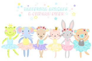 Cute Ballerina Animals Clipart: A Playful Graphic Design Asset for Modern Bloggers