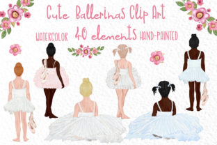 Cute Ballerina Clipart, Ballet Dance Illustrations