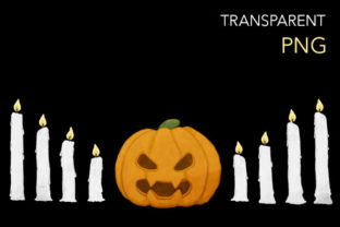 Evil Carved Pumpkin Border Design for Illustrations