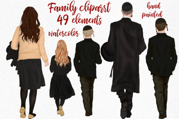 Family Clipart, Jewish Family Illustrations for Handmade Creations