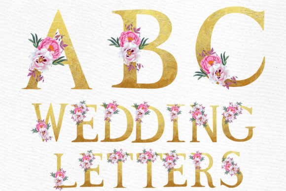 Floral Gold Alphabet Clipart: A Versatile Graphic Design Asset for Creative Branding