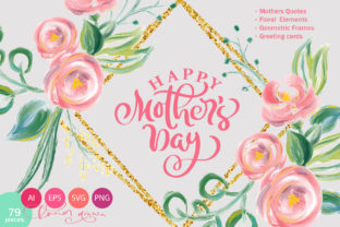 Happy Mother's Day Vector Flower and Illustrations