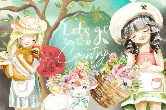 Let’s Go to the Country Illustrations: A Versatile Graphic Design Asset for Content Creators