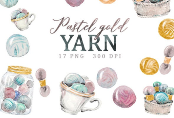 Pastel Gold Yarn Balls