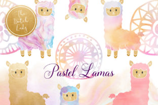Pastel Lama Alpaca Clipart Set