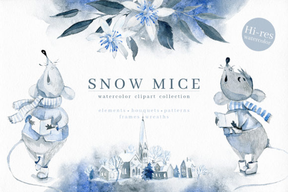 Snow Mice Illustrations