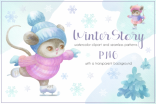 Winter Story: Cute Little Mice Watercol