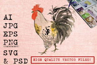 Yellow Black Rooster